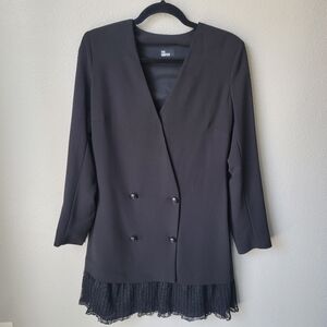 The Kooples NWT The Double Breasted Jacket Lace Hem Dress Size 2/Medium In Black